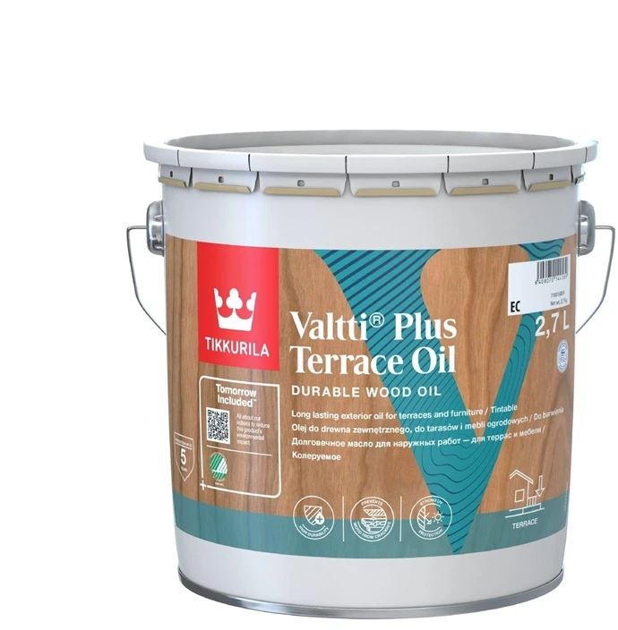 Medienos aliejus Tikkurila Valtti Terrace Oil+ skaidri 2.7l