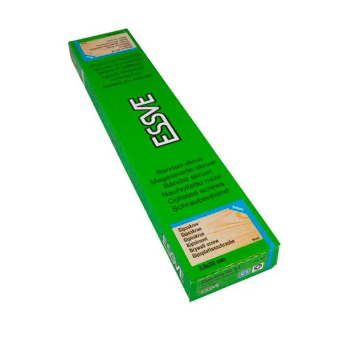 Gipskartonio plokščių sraigtai juostoje plieniniam profiliui, fosfatuoti Essve 521341; 3,5x40 mm; 1000 vnt.
