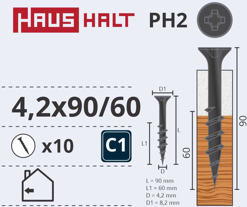 Haushalt „Memorysolution“ gipso kartono plokštė medienai 4,2x90/60, 10 vnt., O2
