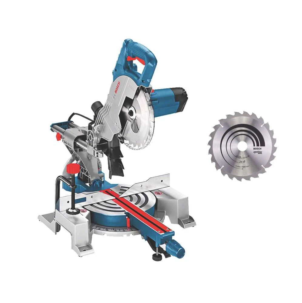 Skersinio pjovimo staklės BOSCH GCM 80 SJ, 1400 W, 216 mm + papildomas diskas Bosch Optiline Wood