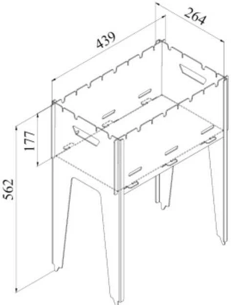THI GRILL FLAMMIFERA 411 27X45X56CM