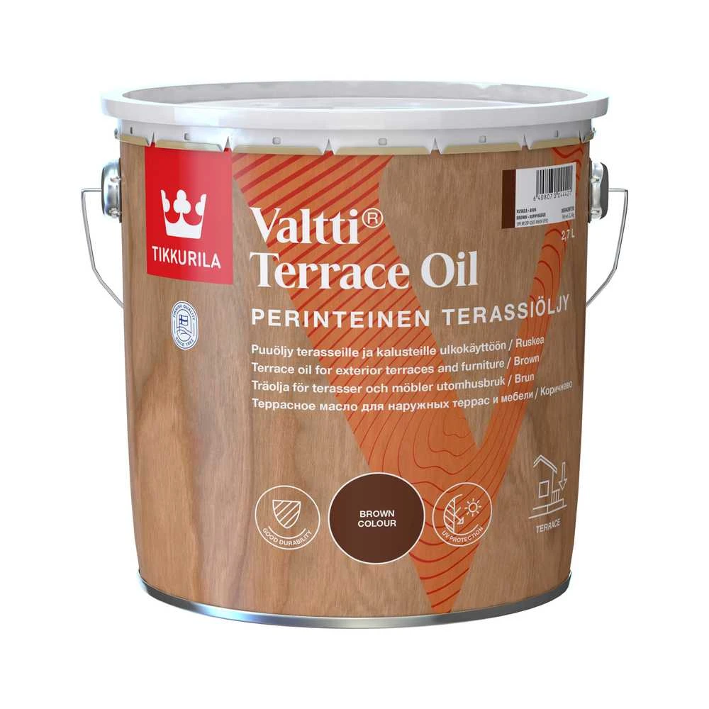 Medienos aliejus Tikkurila Valtti Terrace Oil, ruda sp., 2.7 l