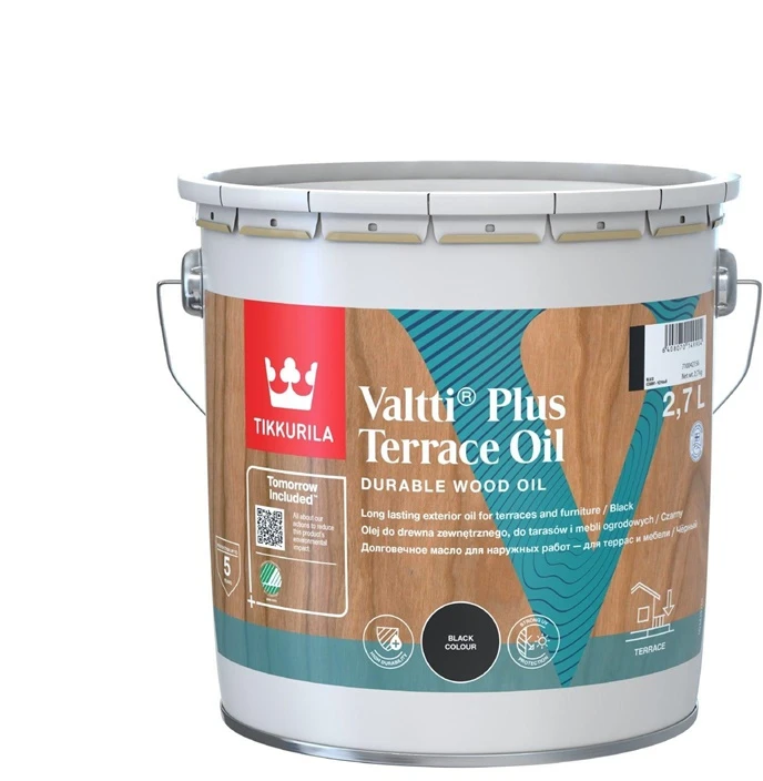 Medienos aliejus Tikkurila Valtti Terrace Oil+ juoda 2.7l