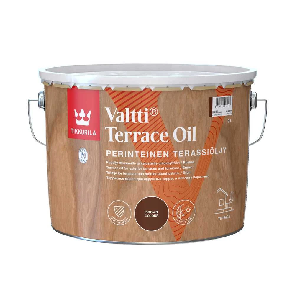 Medienos aliejus Tikkurila Valtti Terrace Oil, ruda sp., 9 l