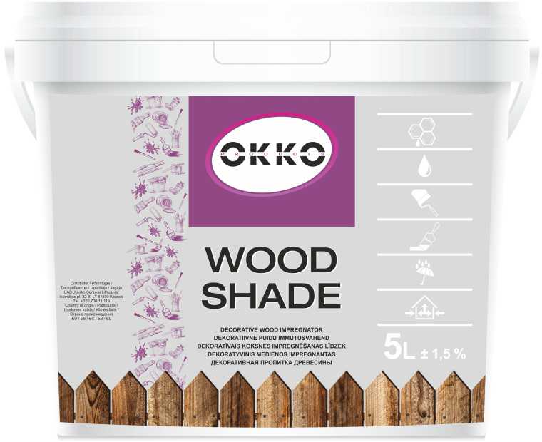 Medienos impregnantas Okko Wood Shade, pilka sp., 1 l