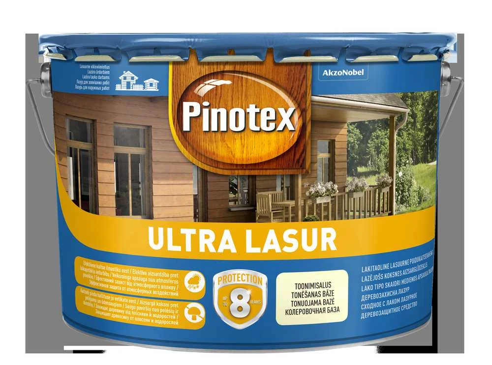 Medienos impregnantas Pinotex Ultra Lasur, tikmedžio spl., 10 l
