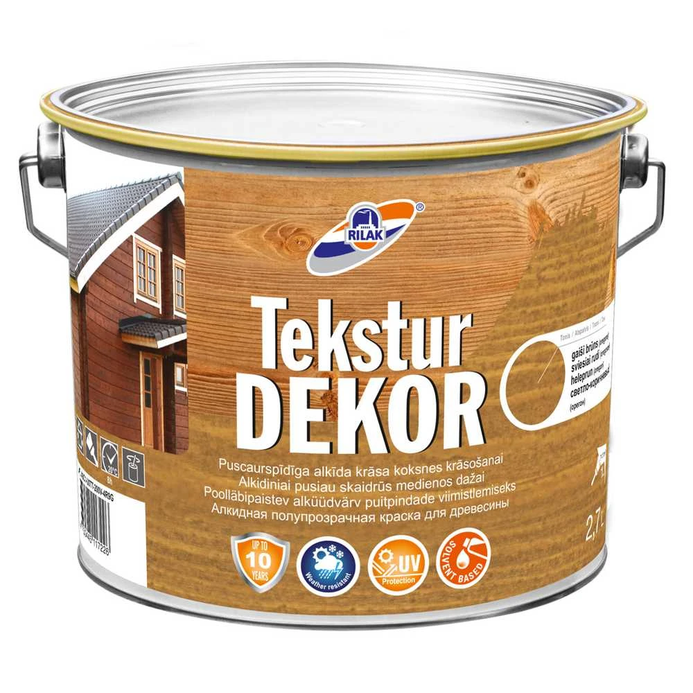 Medienos impregnantas Rilak Teksturdekor, šviesiai ruda sp., 2.7 l