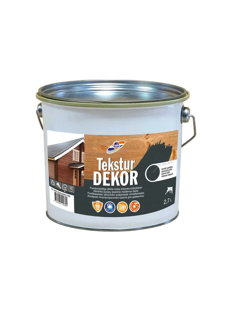Medienos impregnantas Rilak Teksturdekor, tamsiai pilka sp., 2.7 l