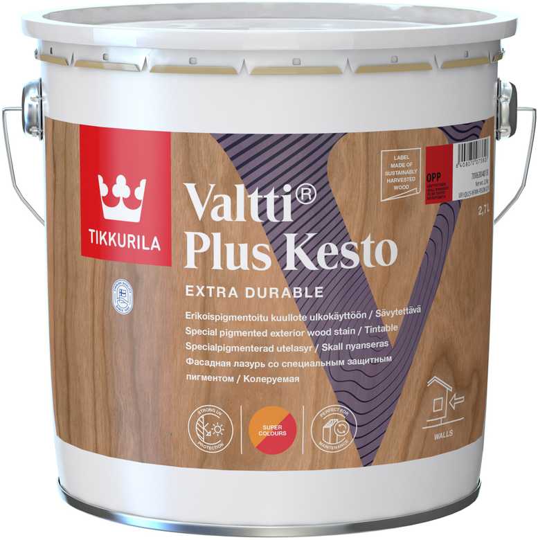 Medienos dažyvė TIKKURILA VALTTI PLUS KESTO OPP, 2,7 l