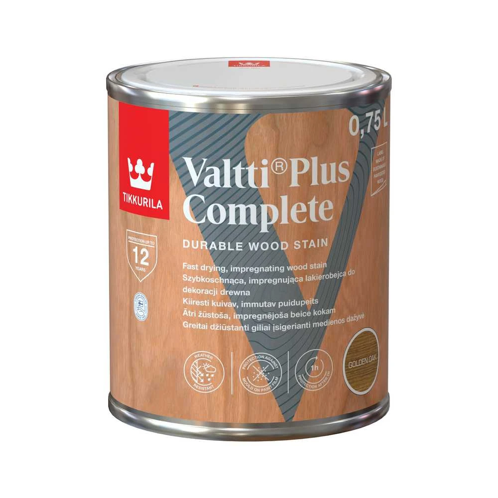 Medienos impregnantas Tikkurila Valtti Plus Complete, ąžuolo sp., 0.75 l