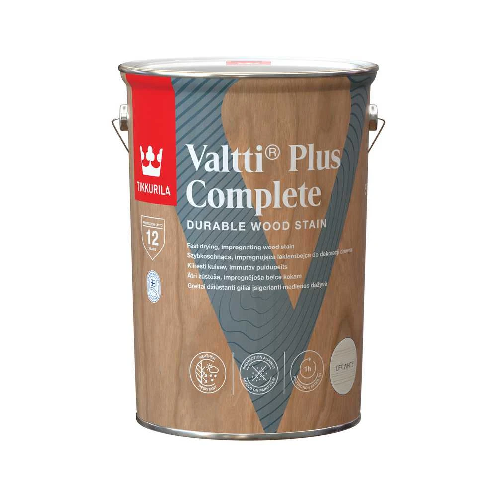 Medienos impregnantas Tikkurila Valtti Plus Complete, balkšva sp., 5 l