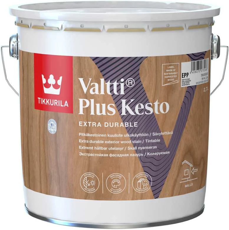 Medienos dažyvė TIKKURILA VALTTI PLUS KESTO EPP, 2,7 l