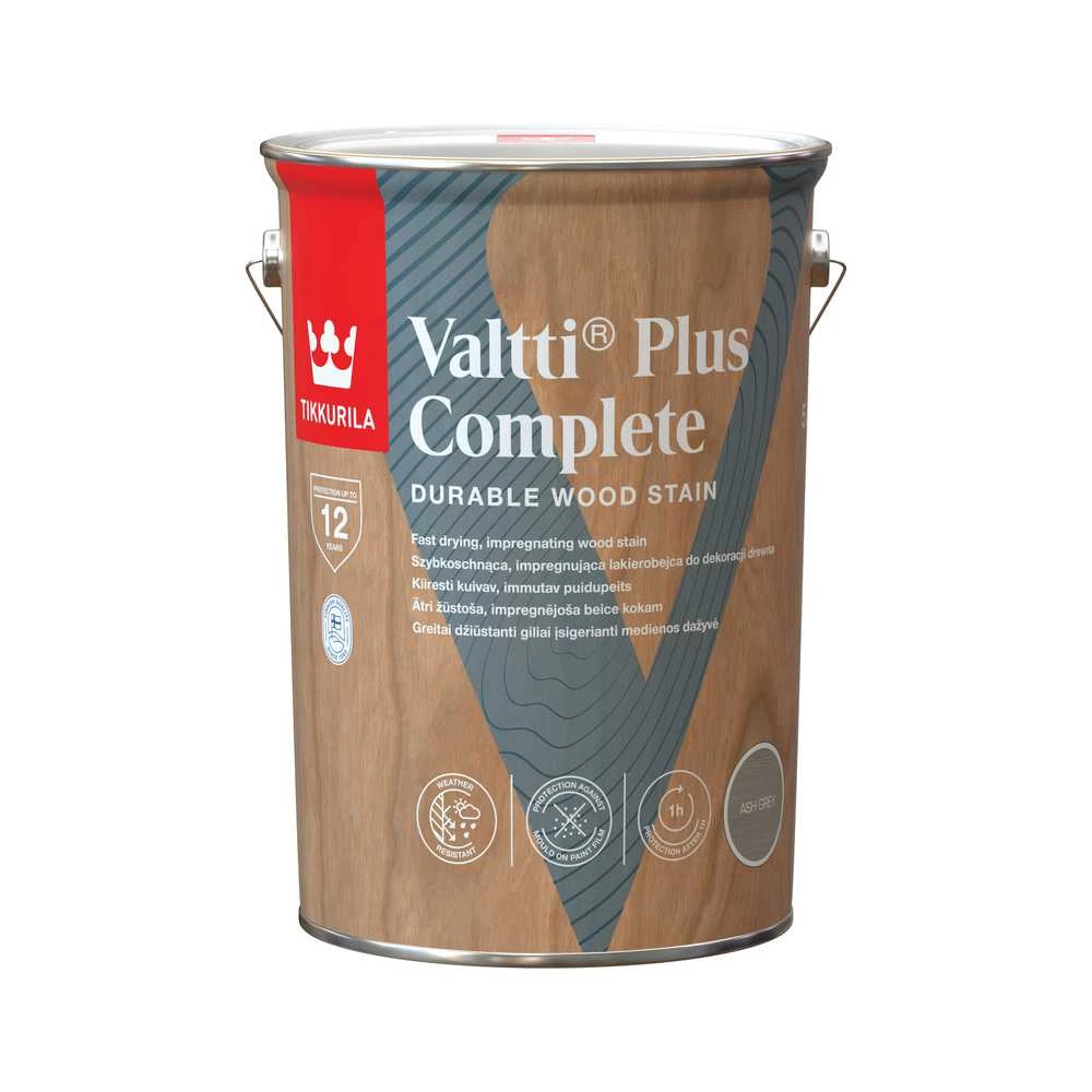 Medienos impregnantas Tikkurila Valtti Plus Complete, pilka sp., 5 l