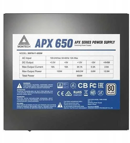 Maitinimo šaltinis Montech APX 650W