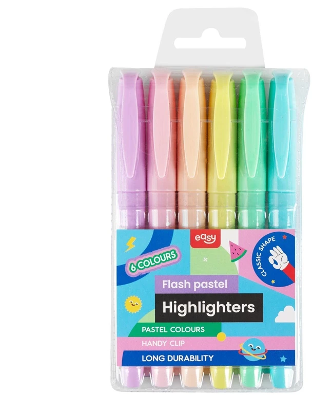 Easy Stationery Žymeklis Flash Pastel 6 spalvų EASY