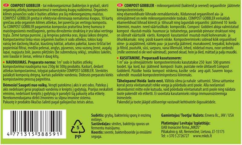 Mkds Koncentruota kompostavimo priemonė COMPOST GOBBLER, 500g
