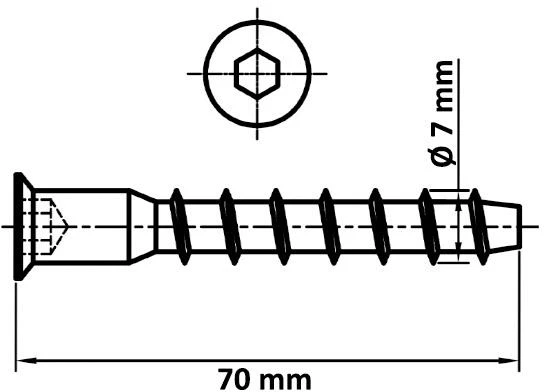 Haushalt CONFIRMATOR D7X70 MM ZN.20 PCS