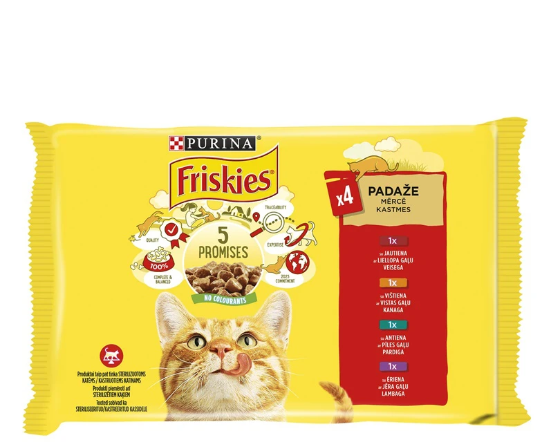 Konservai katėms "FRISKIES®" su mėsa rinkinys 0.340 kg