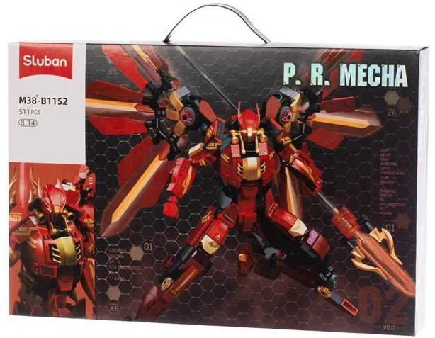 Konstruktors Sluban Atomic Storm P.R. Mecha Raudona M38-B1152, 511 gab., sarkana krās.
