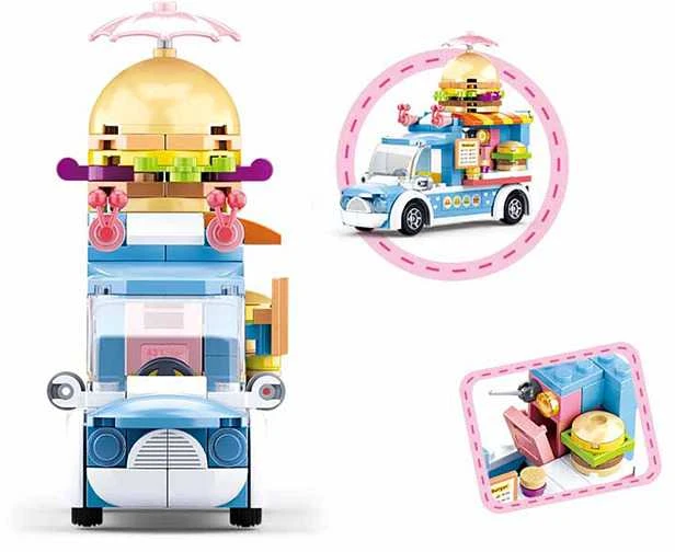 Konstruktorius Sluban Burger car M38-B0993B, plastikas