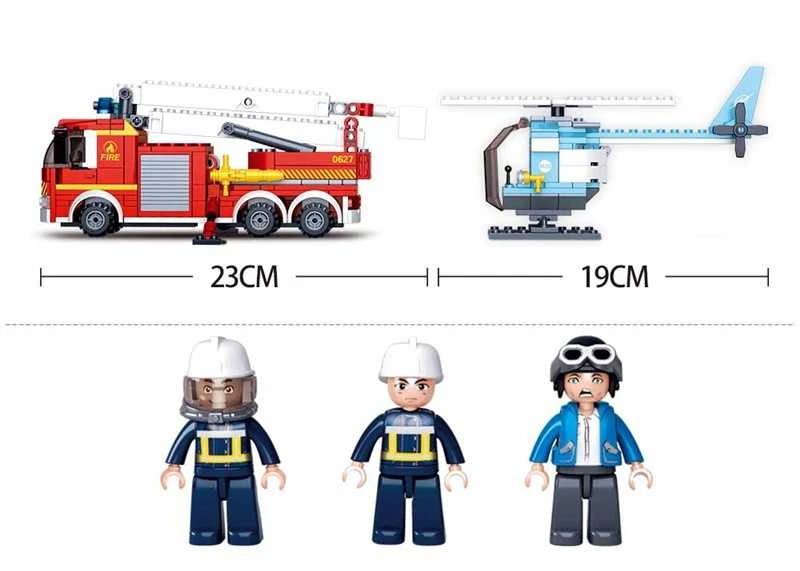 SLUBAN Ugniagesių sunkvežimis su helikopteriu (394PCS), M38-B0627