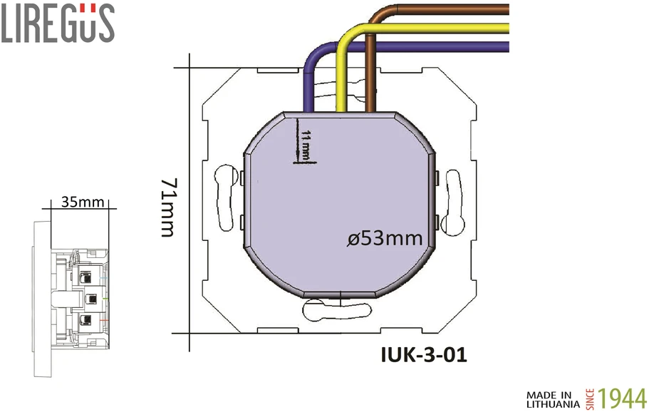 Kištukinis lizdas, USB A+C kroviklis Liregus Epsilon, smėlio