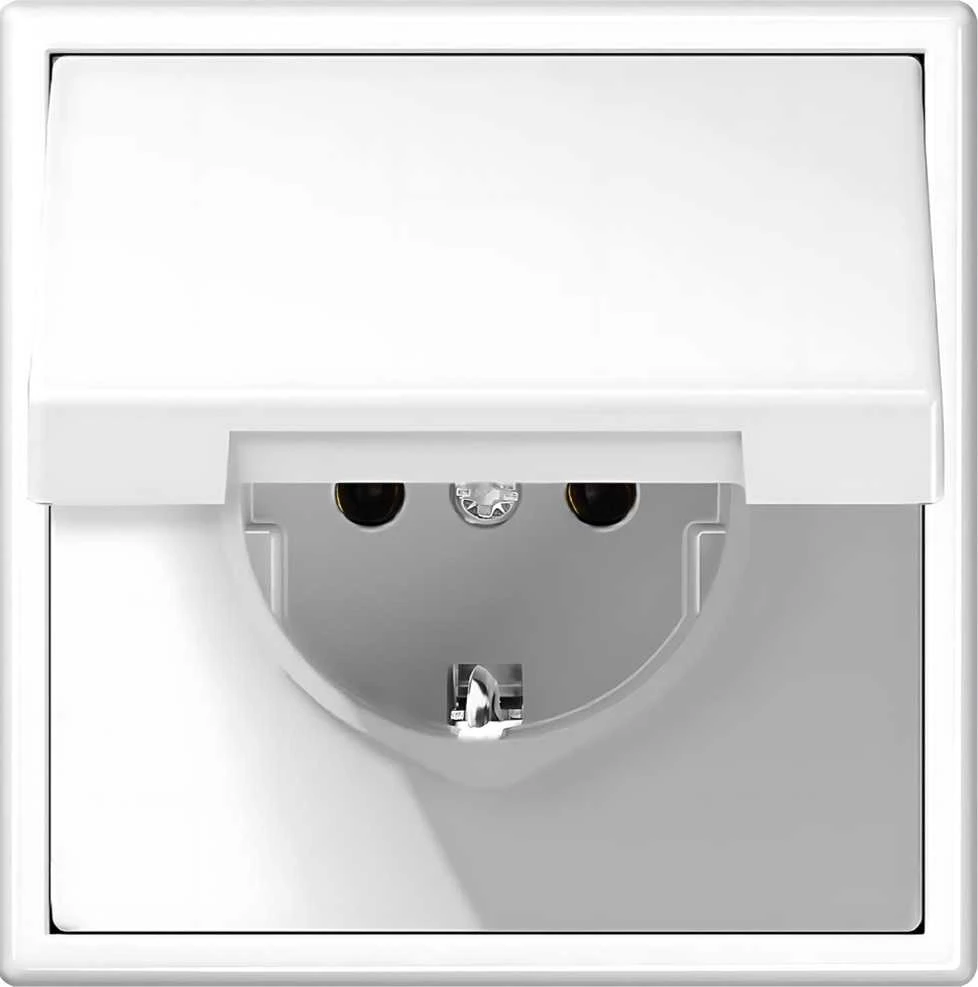 Kištukinis lizdas LIREGUS MODERN, IP44, mat.baltos spalvos