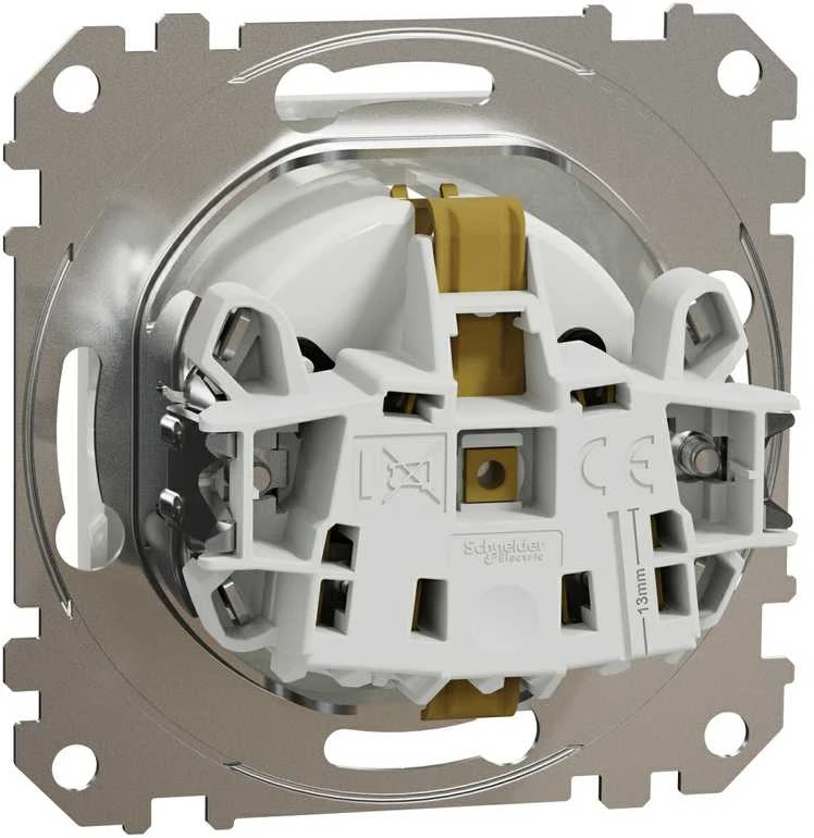 Kontaktinis lizdas Schneider Electric Sedna Design SDD111021, įžemintasis lizdas, IP20, baltos spalvos.