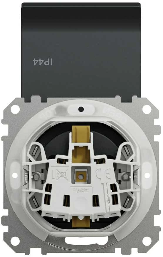 Schneider Electric GN.SCHUKO PRZ.IP44 Juodas ANTR.SEDNA DESIGN