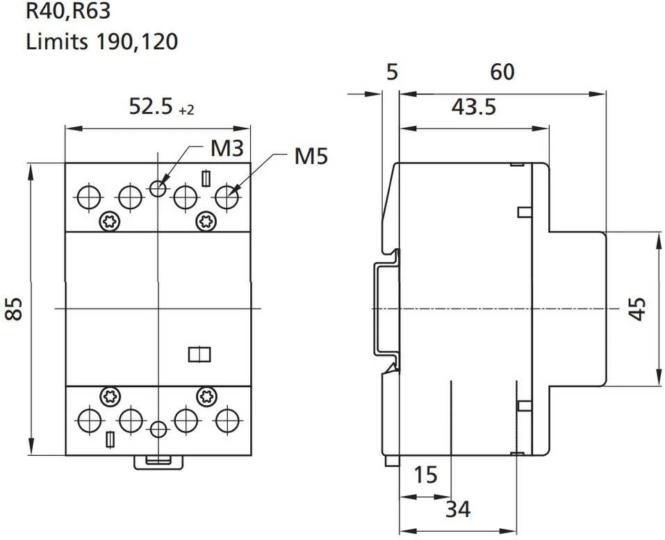 Kontaktorius Eti, 40A, 1.6kW