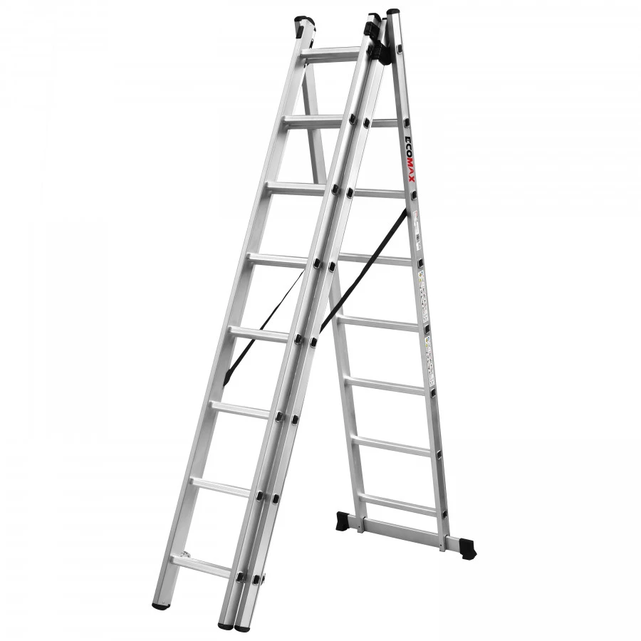 Kopėčios universalios 3x8 pakopos 2,27/5,12m, Ecomax
