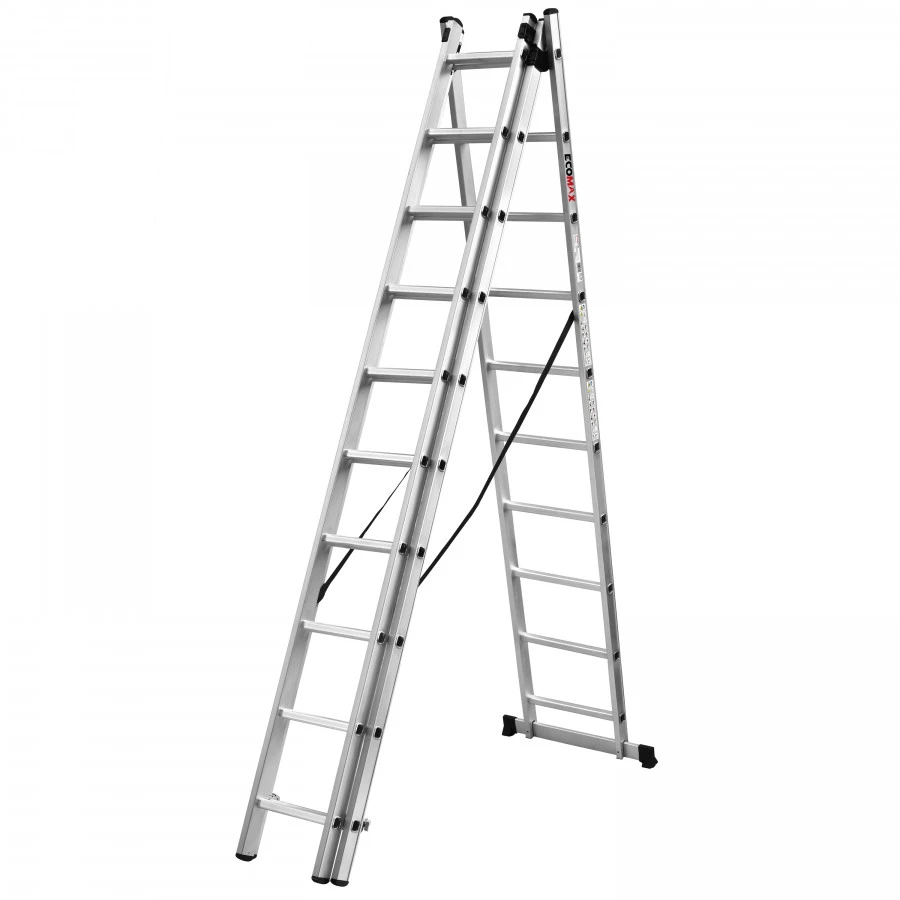 Kopėčios universalios EMX 3x10 pakopos 2,83/6,80m, Ecomax