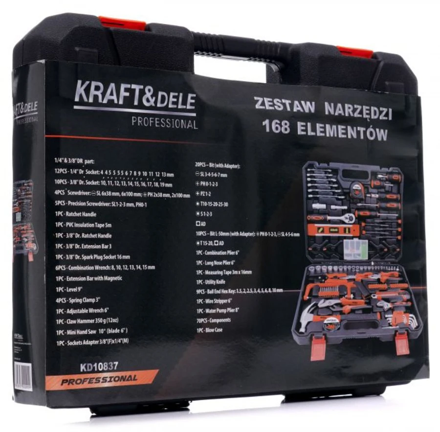 Kraftdele Kraftampdele Įrankių komplektas 168 dalys