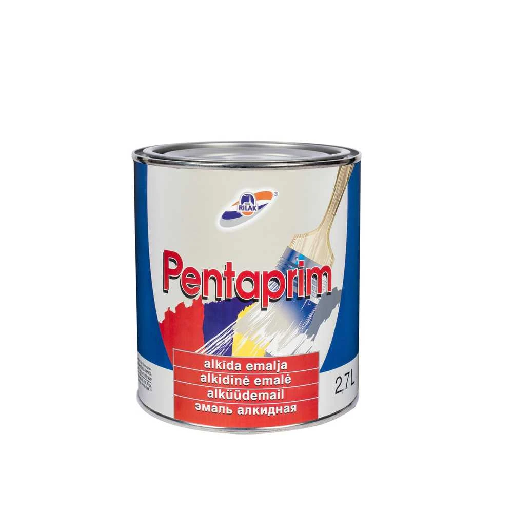 Dažai, universalūs Rilak Pentaprim, blizgus, 2.7 l, juoda sp.