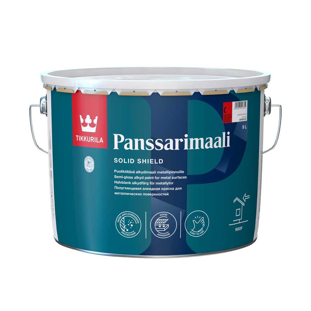 Dažai, stogui Tikkurila Panssarimaali, pusiau blizgus, 9 l, balta sp.