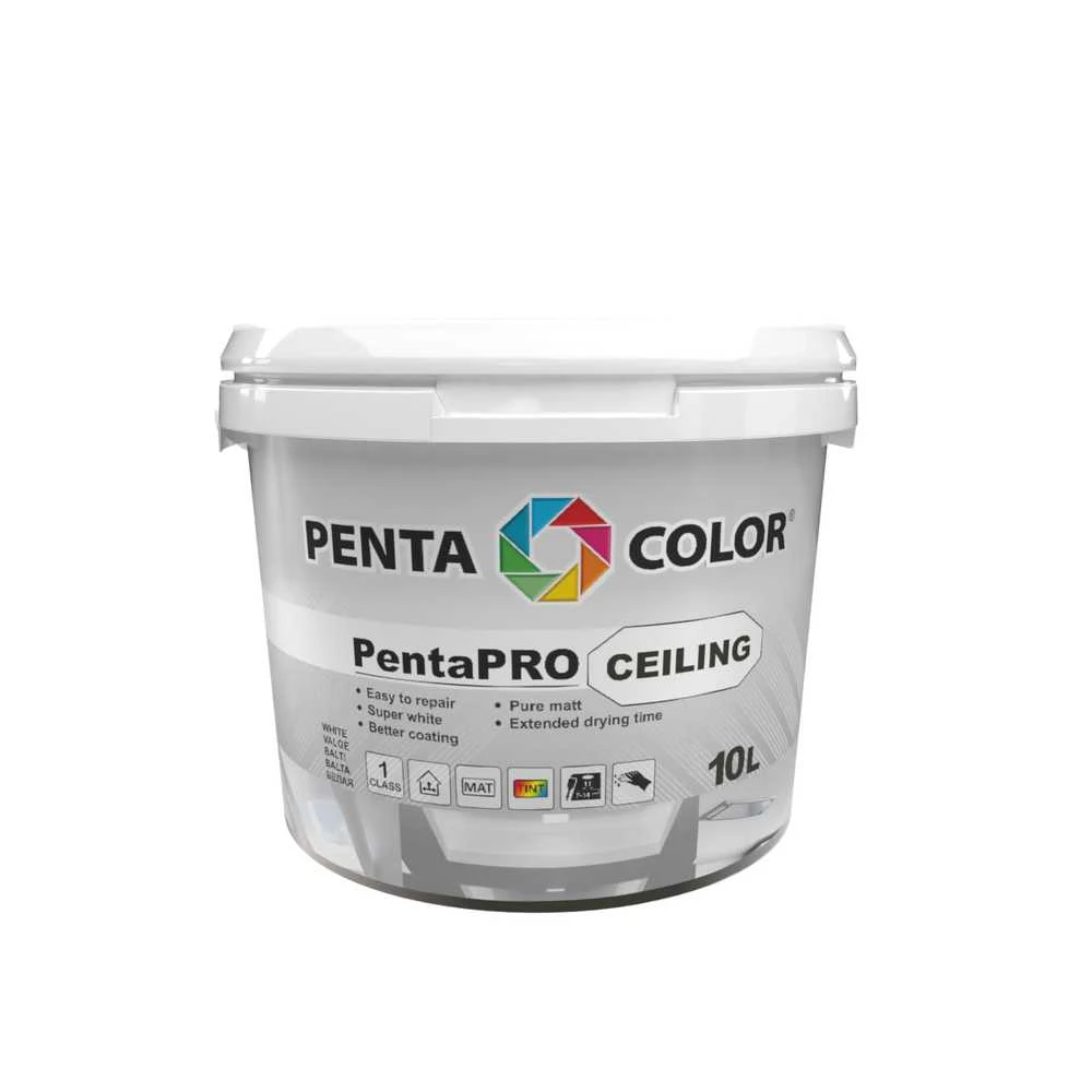 Dažai Pentacolor PentaPro Ceiling 3, balta sp., 10 l