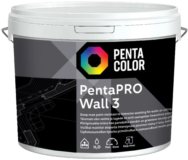 Dažai Pentacolor PentaPro Wall 3, balta sp., 5 l