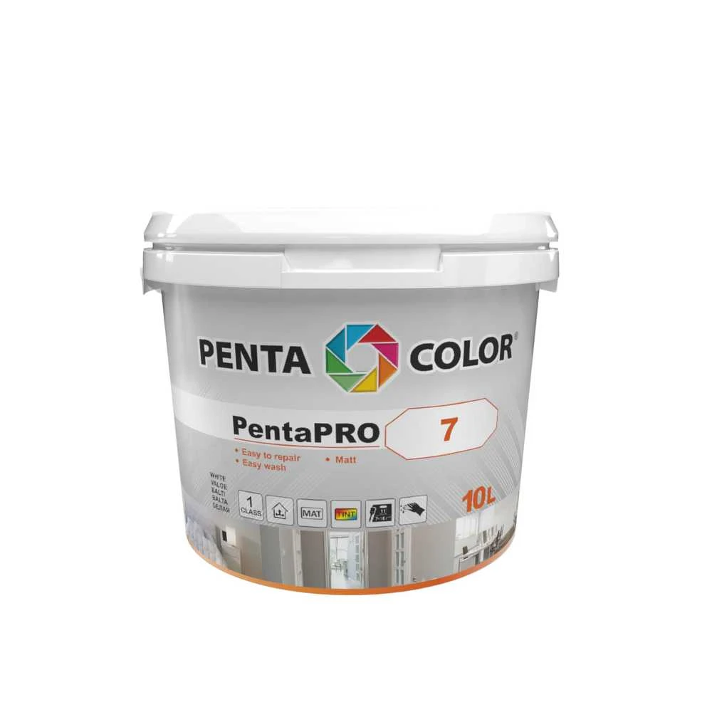 Dažai Pentacolor PentaPro Wall 7, balta sp., 10 l