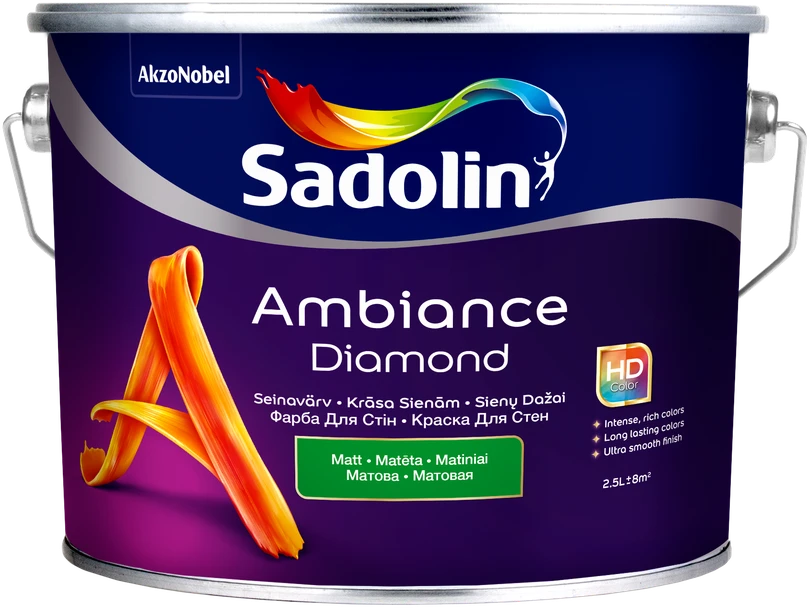 Dažai Sadolin Ambiance Diamond, balta sp., 2.5 l