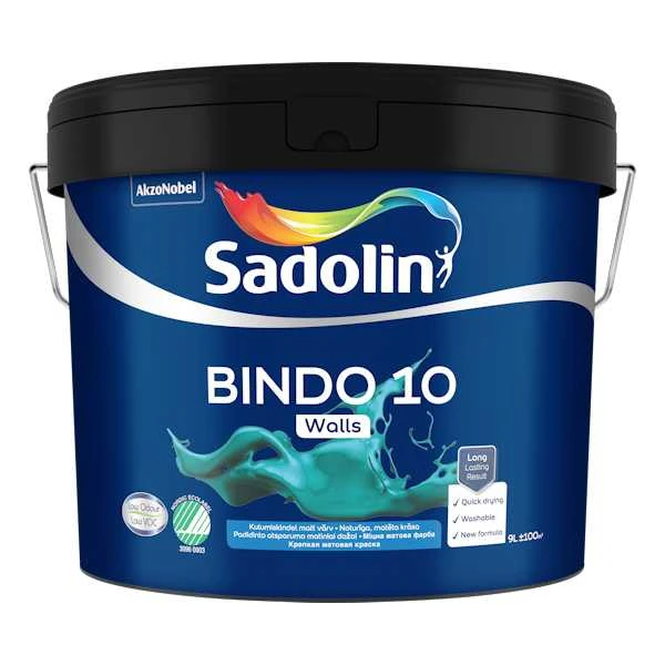 Dažai Sadolin Bindo 10, balta sp., 9 l