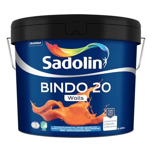 Dažai Sadolin Bindo 20, balta sp., 9 l