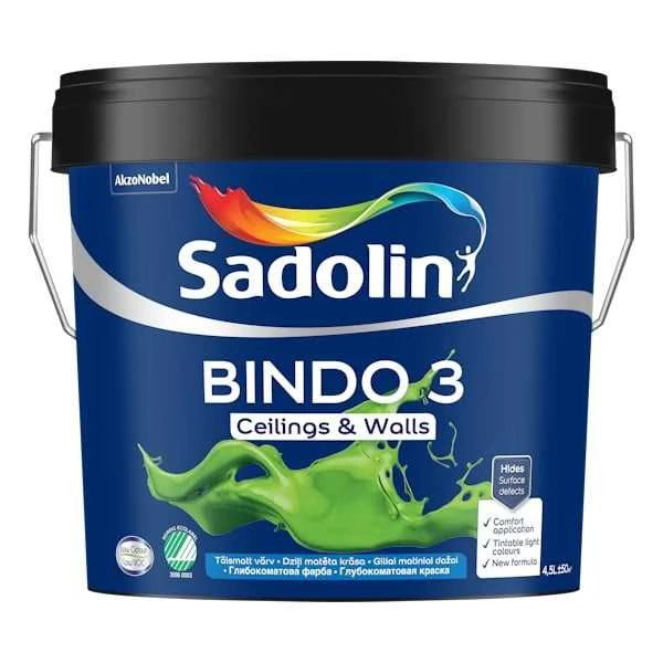 Dažai Sadolin Bindo 3, balta sp., 4.5 l