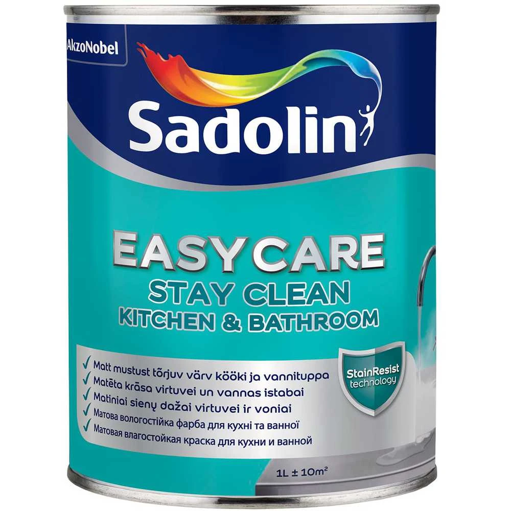 Dažai Sadolin Easycare Kitchen & Bathroom, balta sp., 1 l