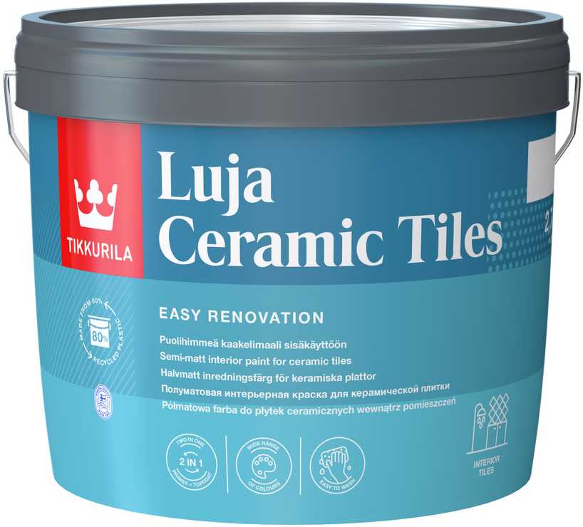 Dažai Tikkurila Luja Ceramic Tiles A, balta, 2.7 l