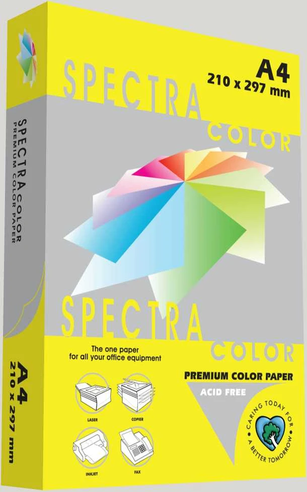 Nežinomas Spalvotas popierius SPECTRA COLOR, A4, 80gsm, 500 lapų, IT210 LEMON (intens. citrinų sp.)