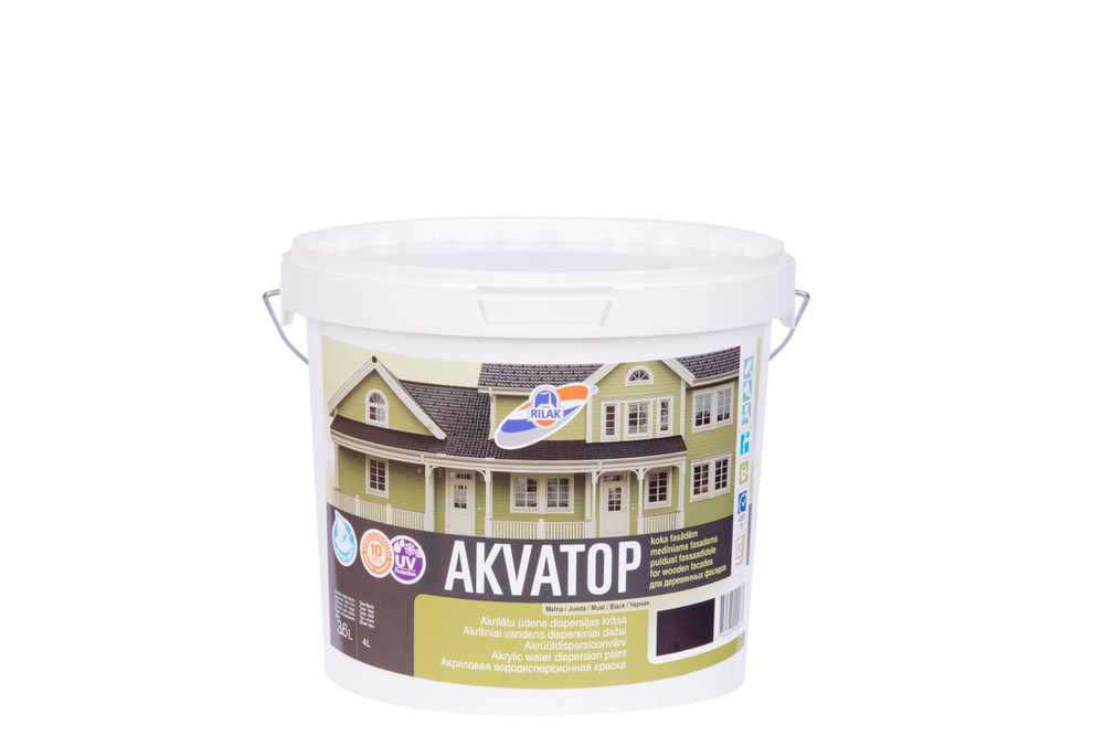 Medinių fasadų dažai Rilak Akvatop, tamsiai pilka sp., 3.6 l