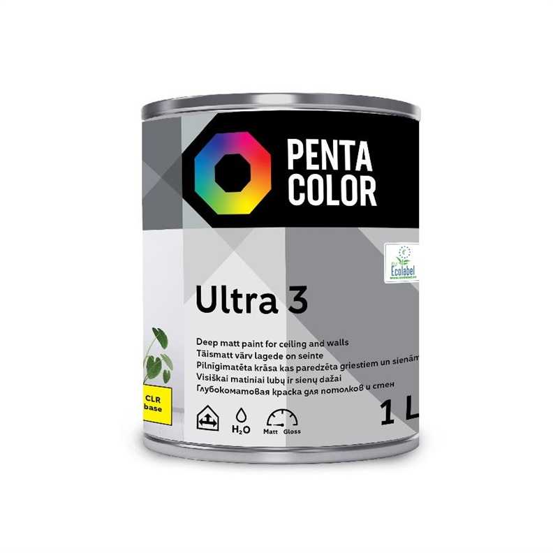 Dažų bazė Pentacolor Ultra 3, emulsija, visiškai matinė, 1 l