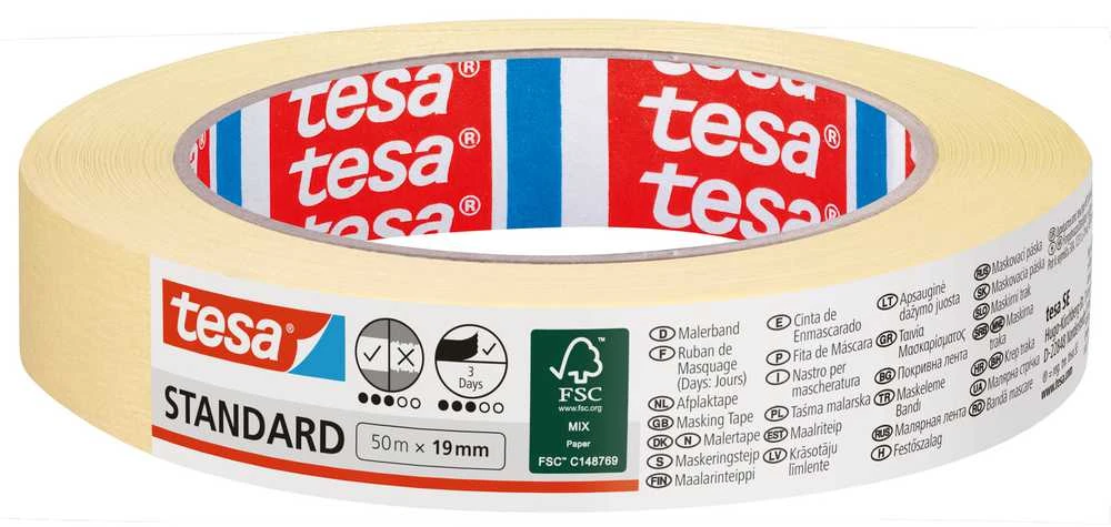 Tesa Taśma Standartinė maskavimo juosta 4 dienos 50 m: 19 mm