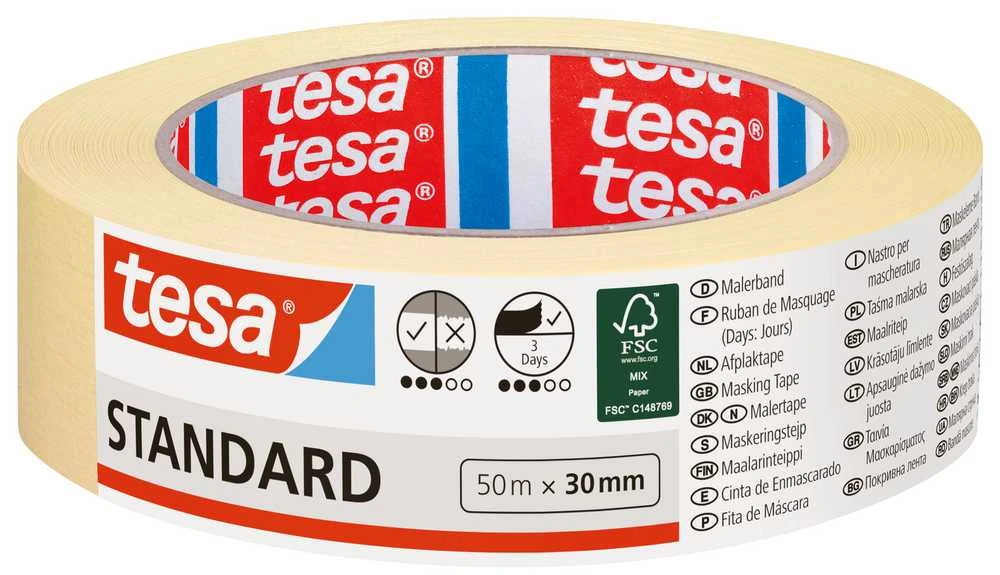 Tesa Taśma Standartinė maskavimo juosta 4 dienos 50 m: 30 mm
