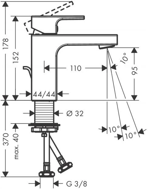 Kriauklės maišytuvas Hansgrohe Vernis Shape 71561000, chromuotas.